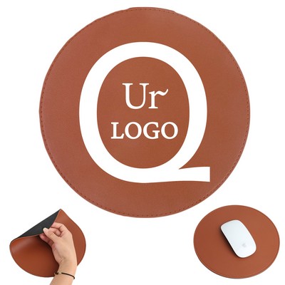 Leather Circular Mouse Pad
