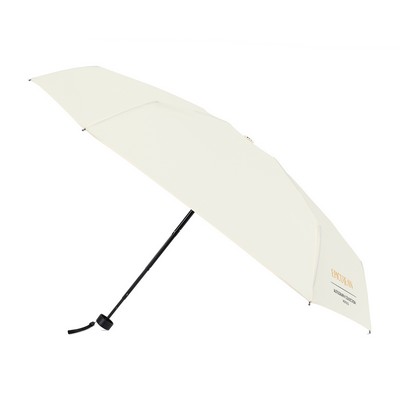 Elements 39" Recycled Manual Mini Folding Umbrella - Cream