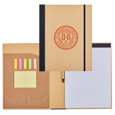Recycled Cardboard Notebook w/ Notepad and Sticky Notes