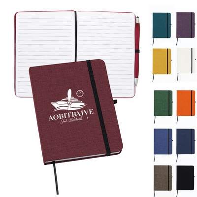 Heathered RPET JOURNAL WITH PEN LOOP-Full Color