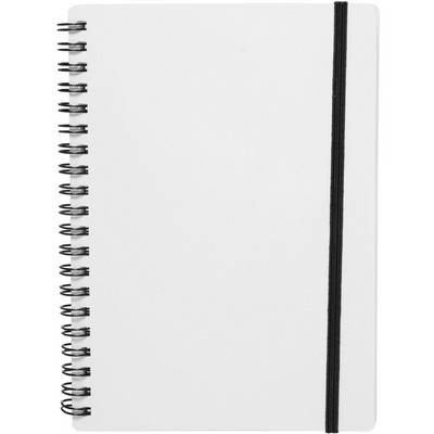 White Spiral Notebooks with Elastic Band